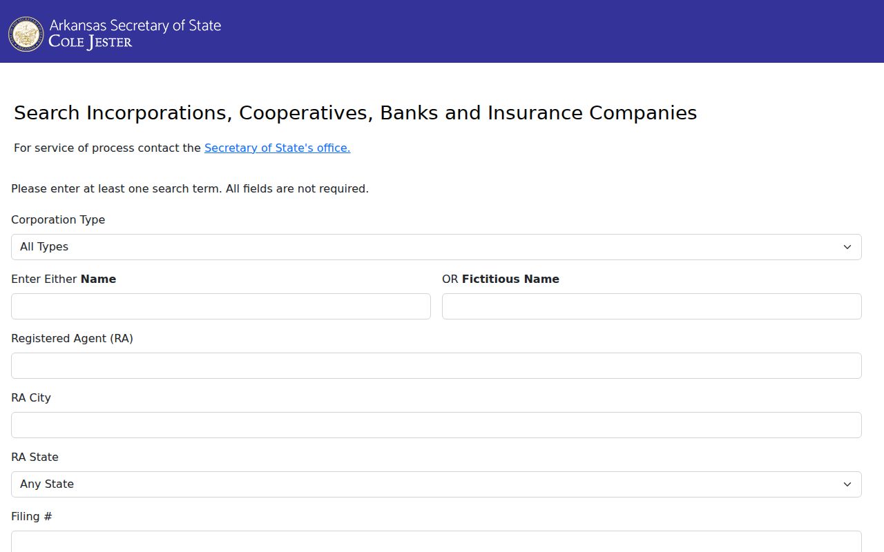 Springdale public records Arkansas SOS business search